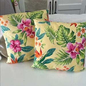 Handcrafted Tropical Floral Throw Pillows